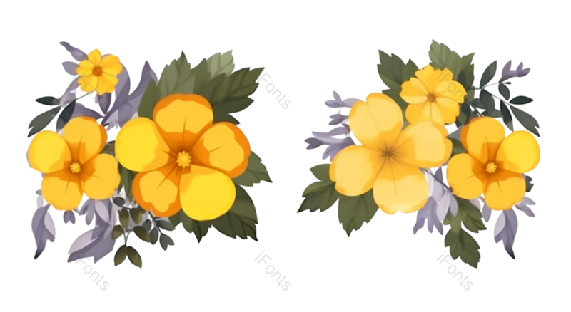母亲节图片,父亲节元素,请柬PNG,黄色的花免抠素材